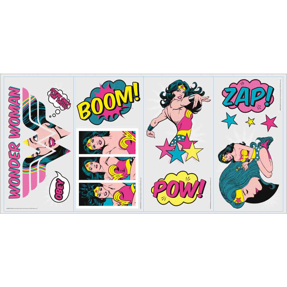 Wonder Woman Pop Art Wall Decals Printed