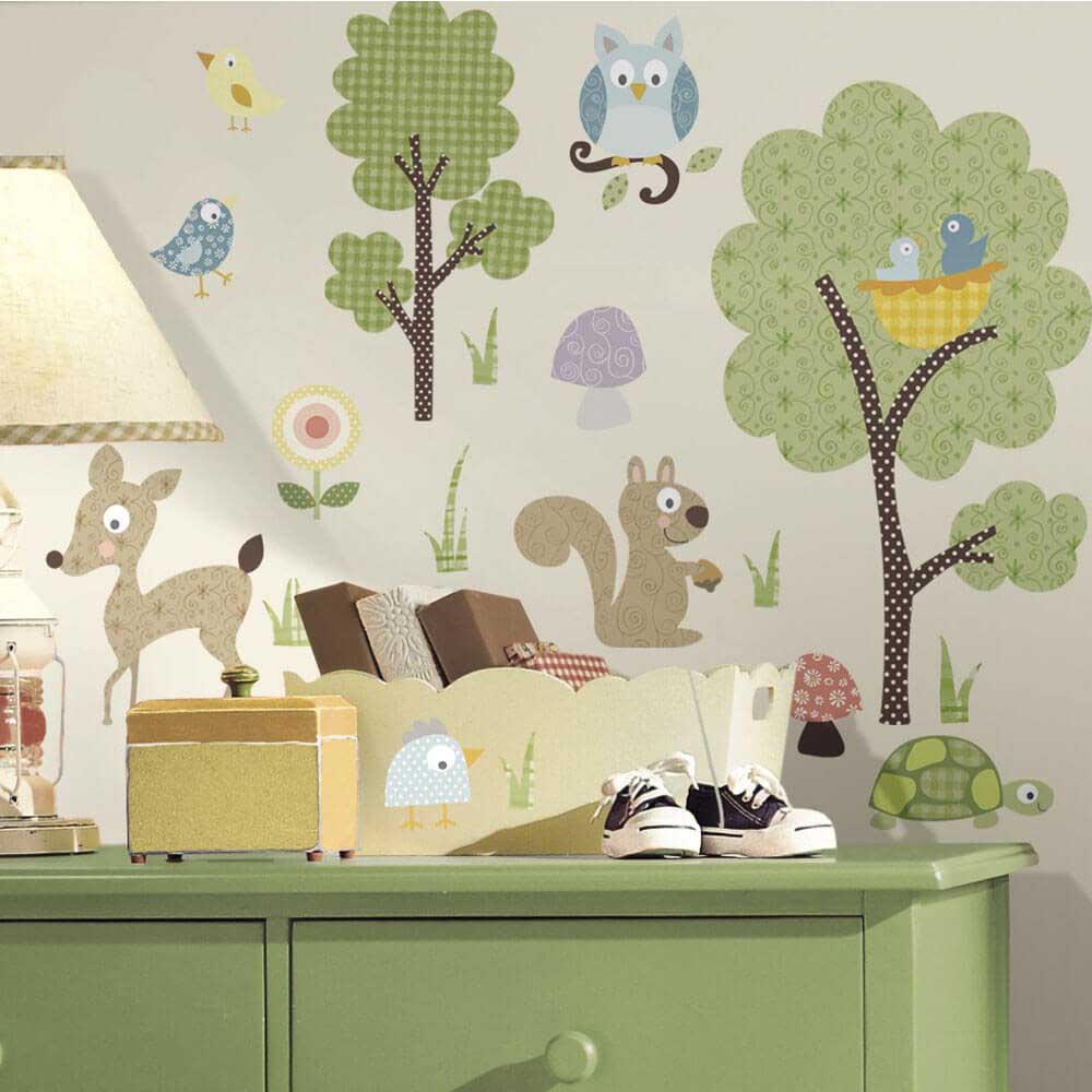 Woodland Animals Wall Decals Installed | Wallhogs