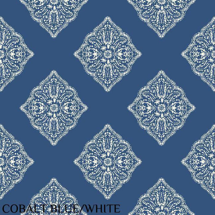 Ashford House Cobalt Blue Henna Tile Wallpaper