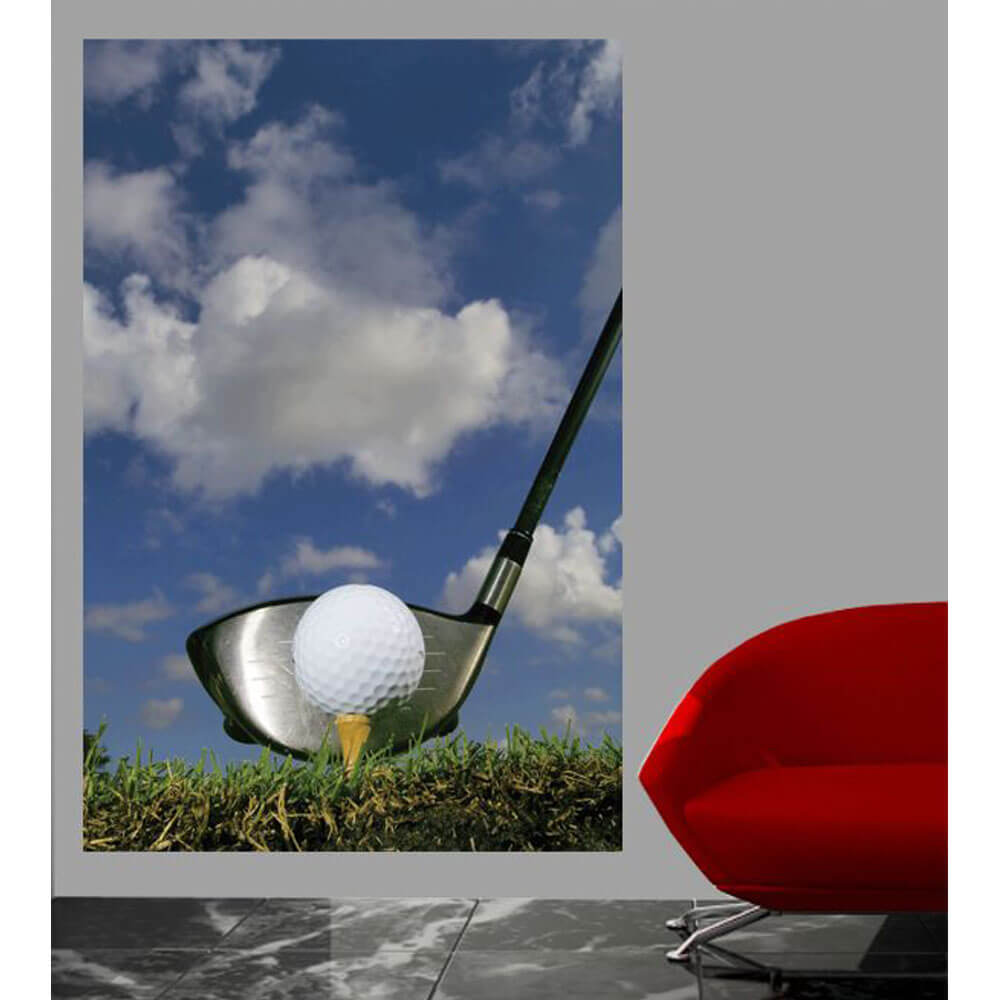 Addressing the Ball Golf Poster Installed | Wallhogs