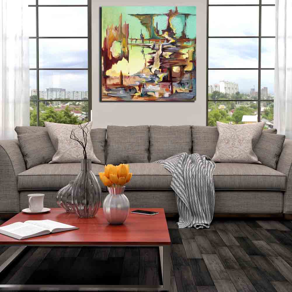 Yosi Amir XXXVII Fine Art Canvas Installed | Wallhogs