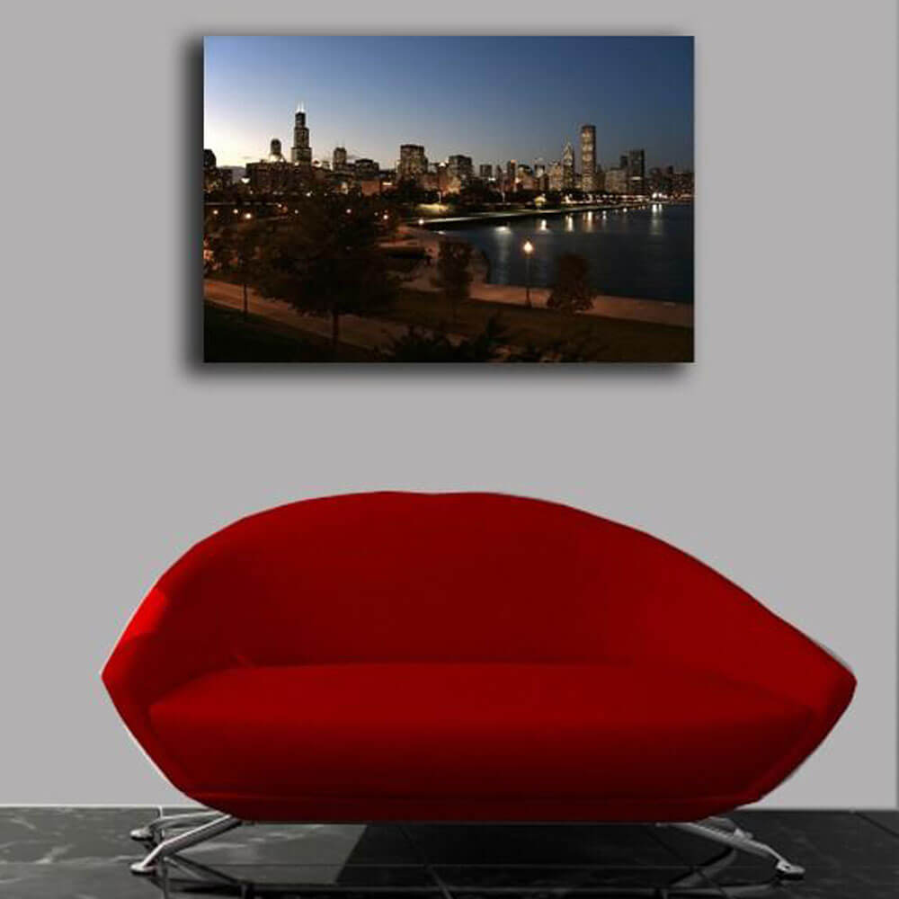 Downtown Chicago Canvas Print Installed | Wallhogs