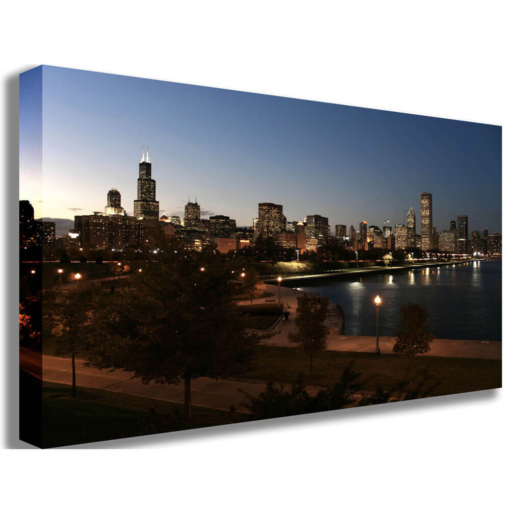 Downtown Chicago Canvas Print Printed | Wallhogs