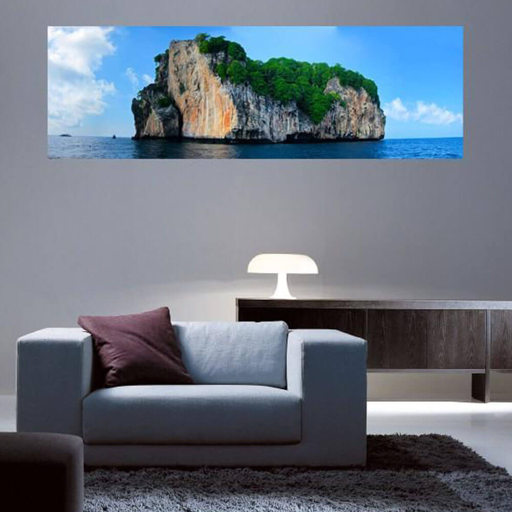 The Island Panoramic Wall Decal Installed | Wallhogs