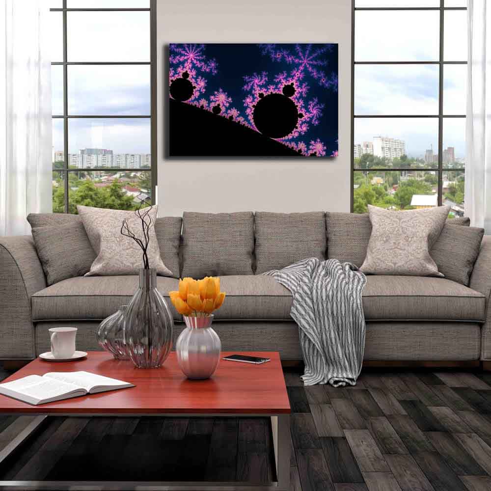 Electric Blossom Fractal Art Canvas Print Installed | Wallhogs