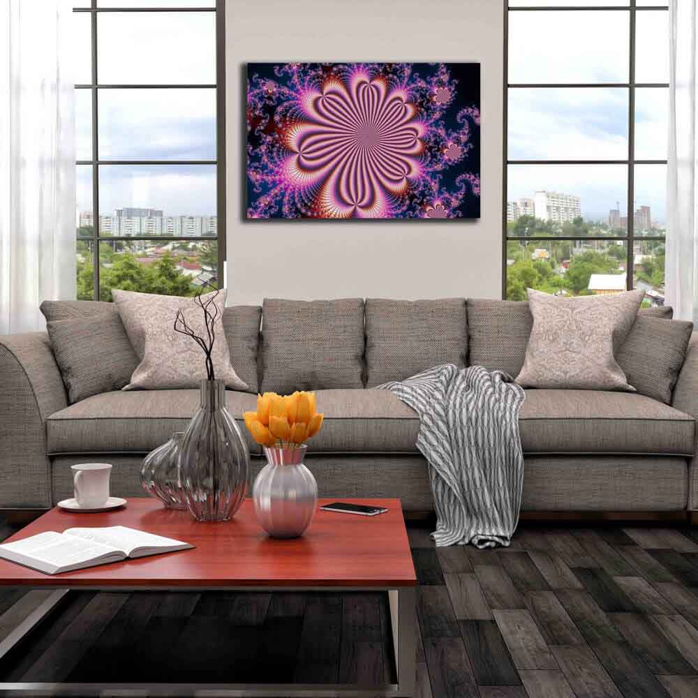 Flower Fractal Art Canvas Print Installed | Wallhogs