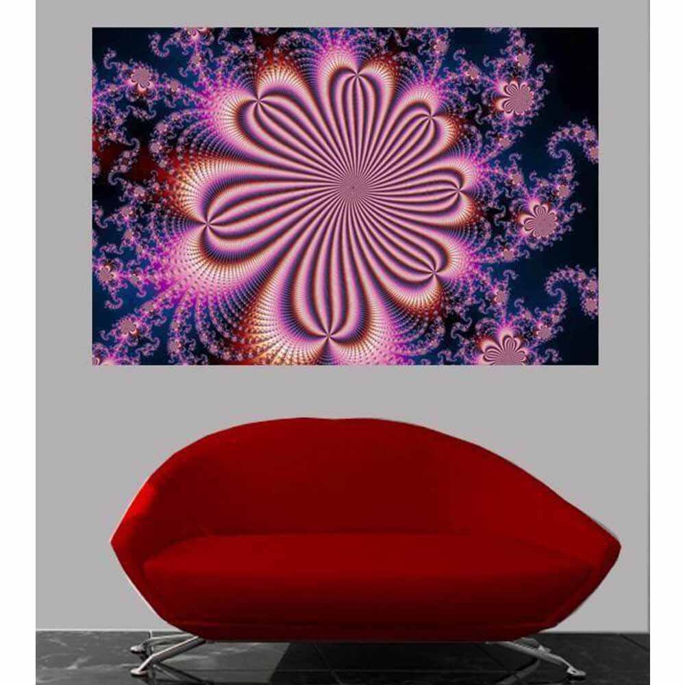 Flower Fractal Art Wall Decal Installed | Wallhogs