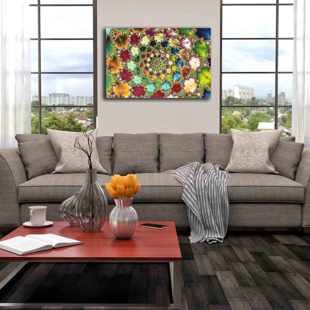 Fractal Cells Fractal Art Canvas Print Installed | Wallhogs