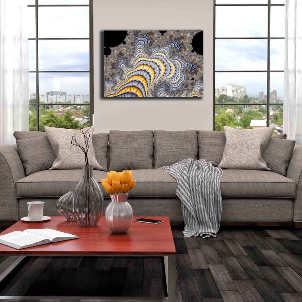 Fractal Plates Fractal Art Canvas Print Installed | Wallhogs