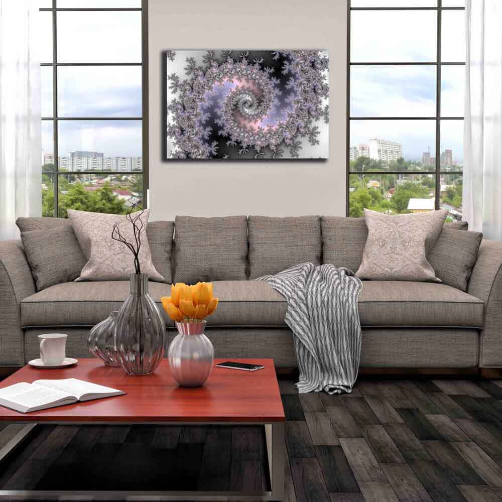 Ice Swirl Fractal Art Canvas Print Installed | Wallhogs