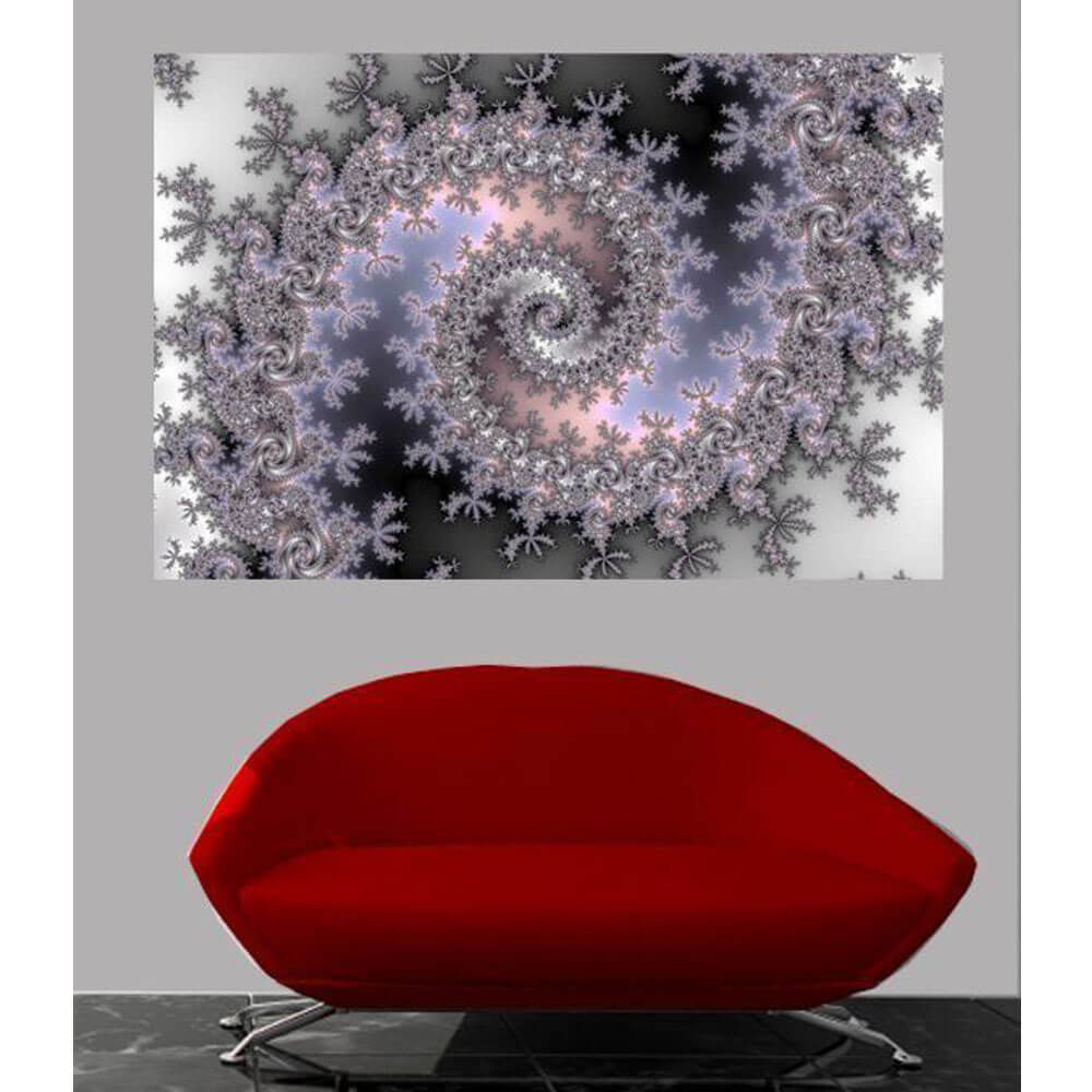 Ice Swirl Fractal Art Glossy Poster Installed | Wallhogs