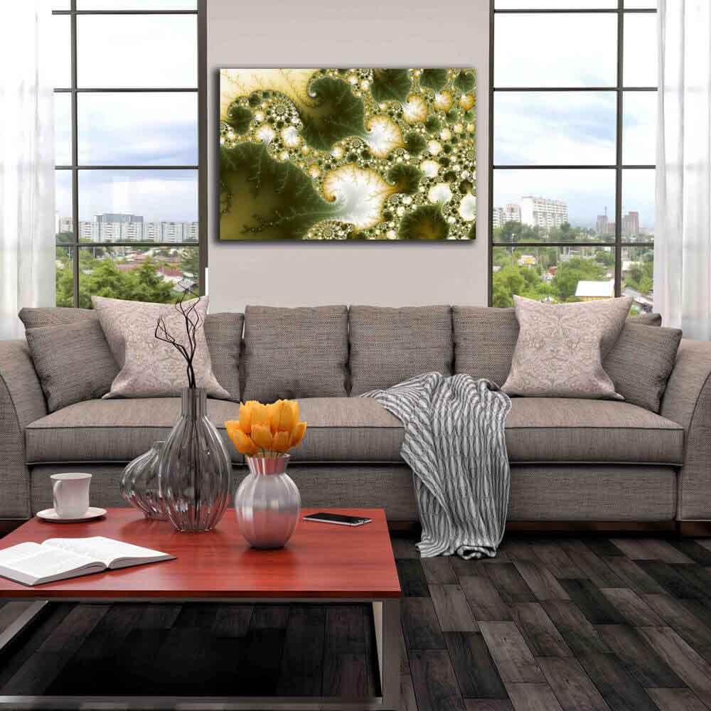 Polyatomic Fractal Art Canvas Print Installed | Wallhogs