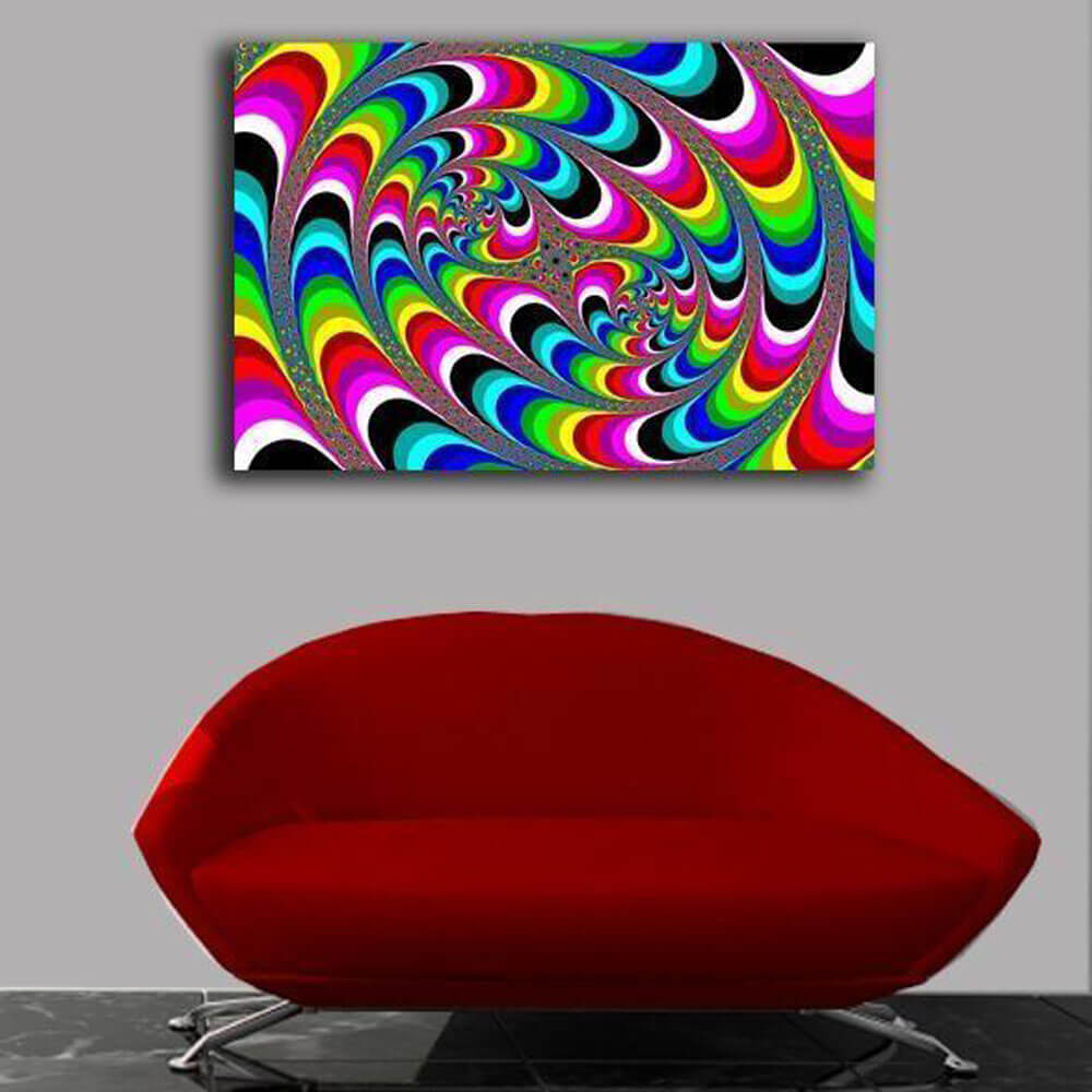 Psychedelic Fractal Art Canvas Print Installed | Wallhogs