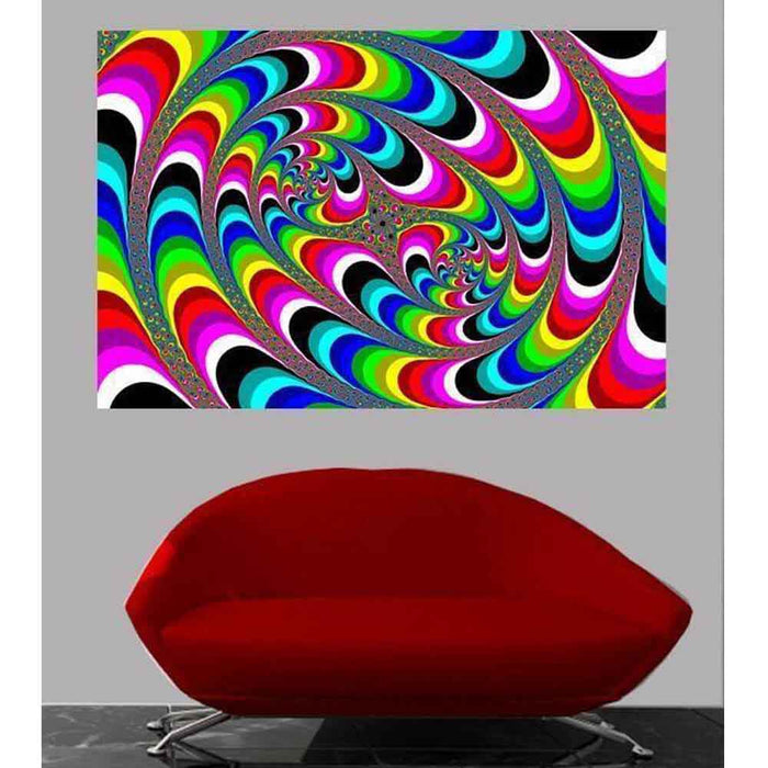 Psychedelic Fractal Art Wall Decal Installed | Wallhogs
