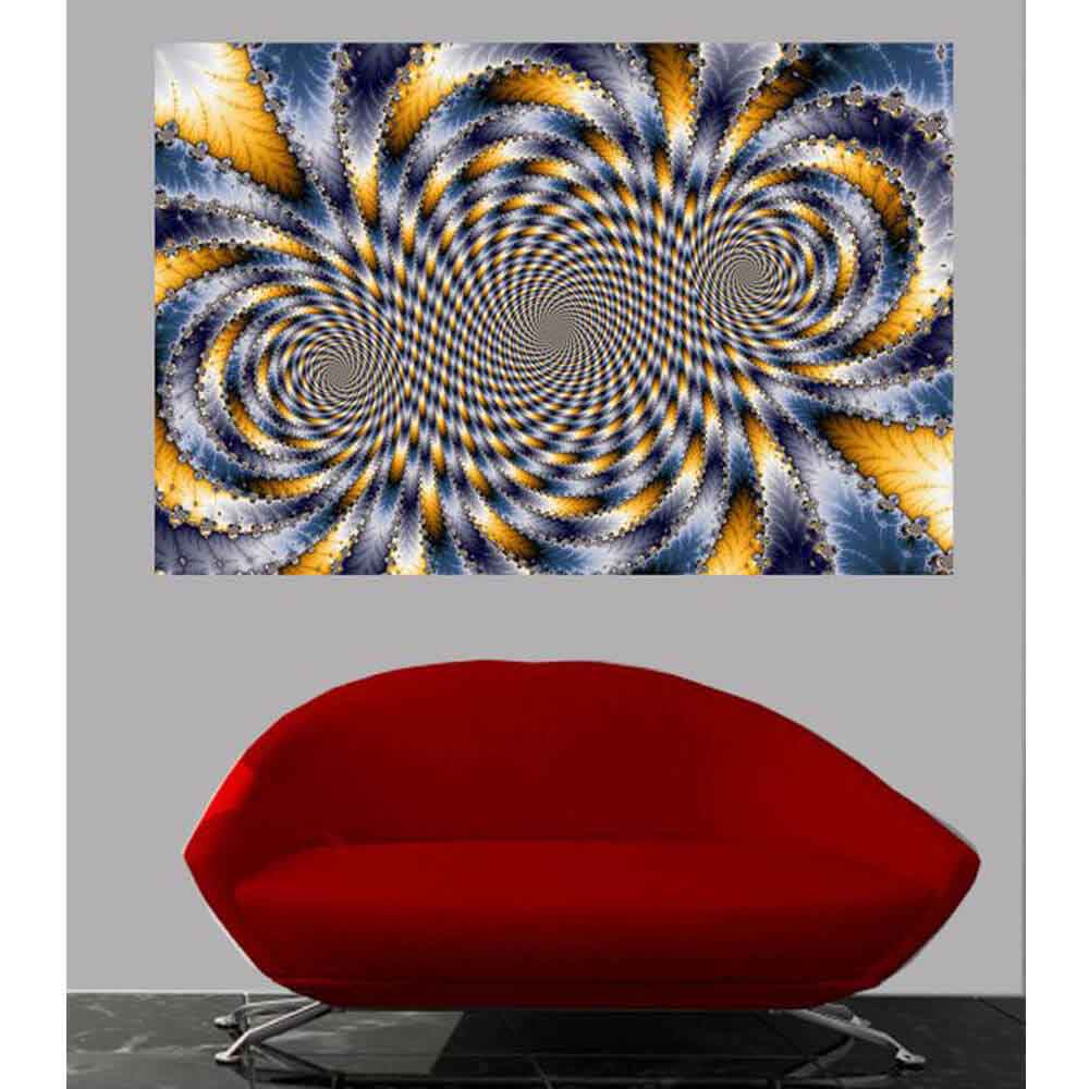 Blue Swirl Fractal Art Gloss Poster Installed | Wallhogs