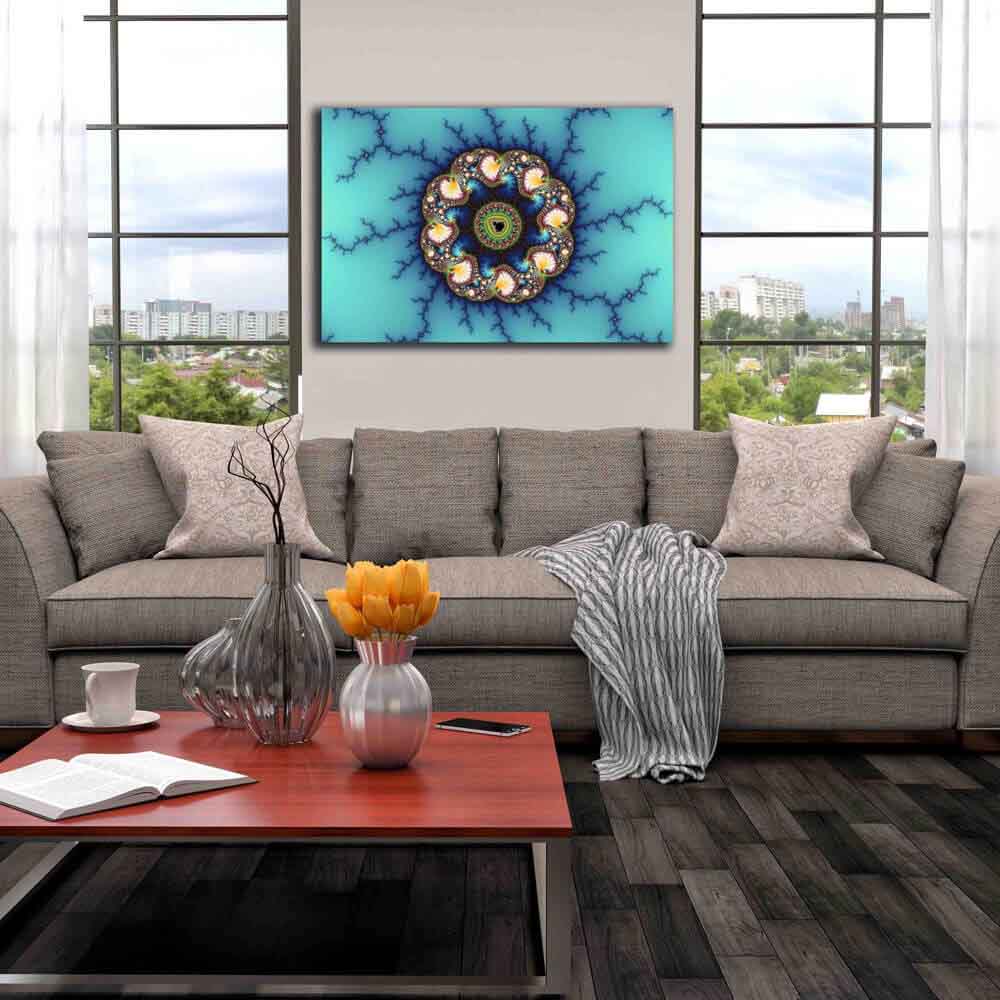 Whirlpool Fractal Art Canvas Print Installed | Wallhogs