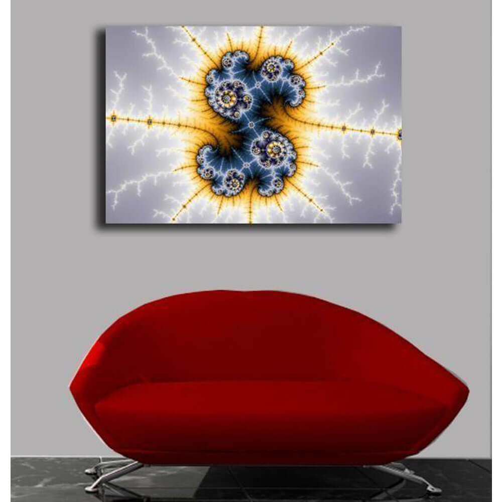 Yin Yang Twister Fractal Art Canvas Print Installed | Wallhogs