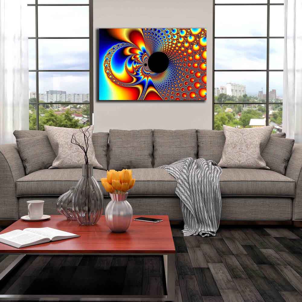 Ying Yang Big Bang Fractal Art Canvas Print Installed | Wallhogs