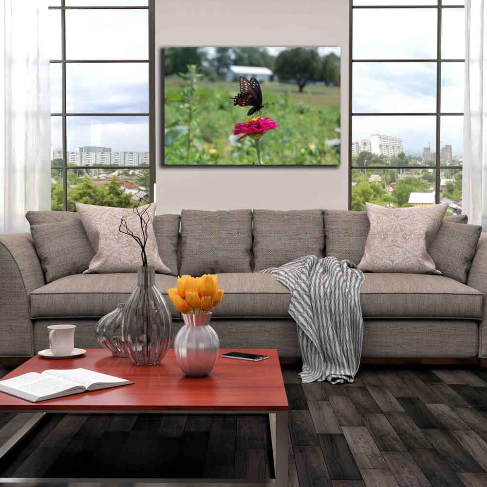 Butterfly Canvas Print Installed | Wallhogs