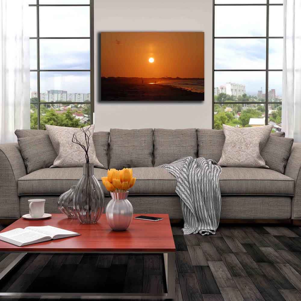 Sunset Canvas Print Installed | Wallhogs