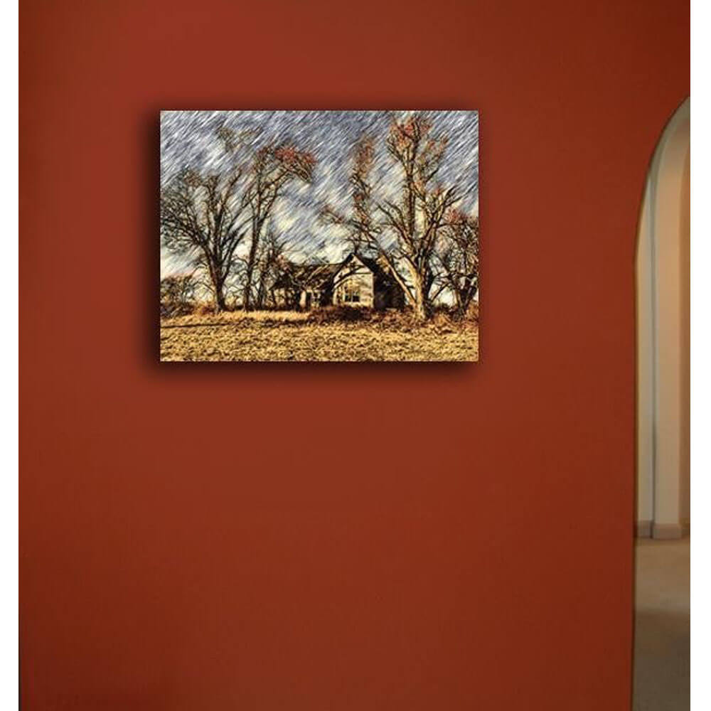 Abandoned House Canvas Print Installed | Wallhogs