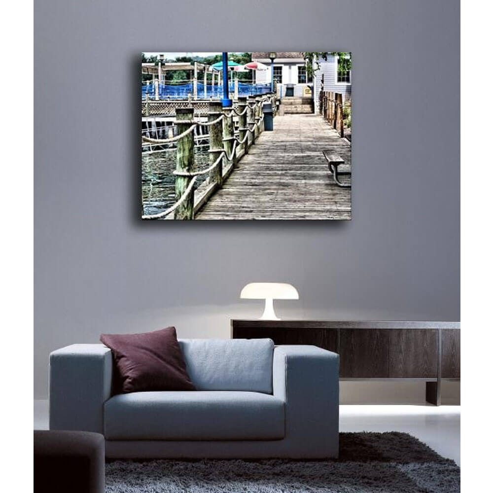 Boat House Canvas Print Installed | Wallhogs