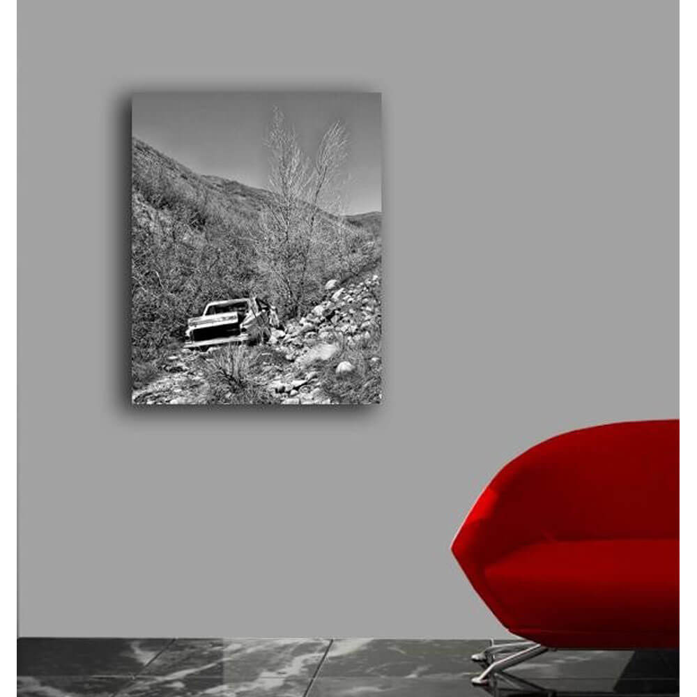 Old Car Canvas Print Installed | Wallhogs