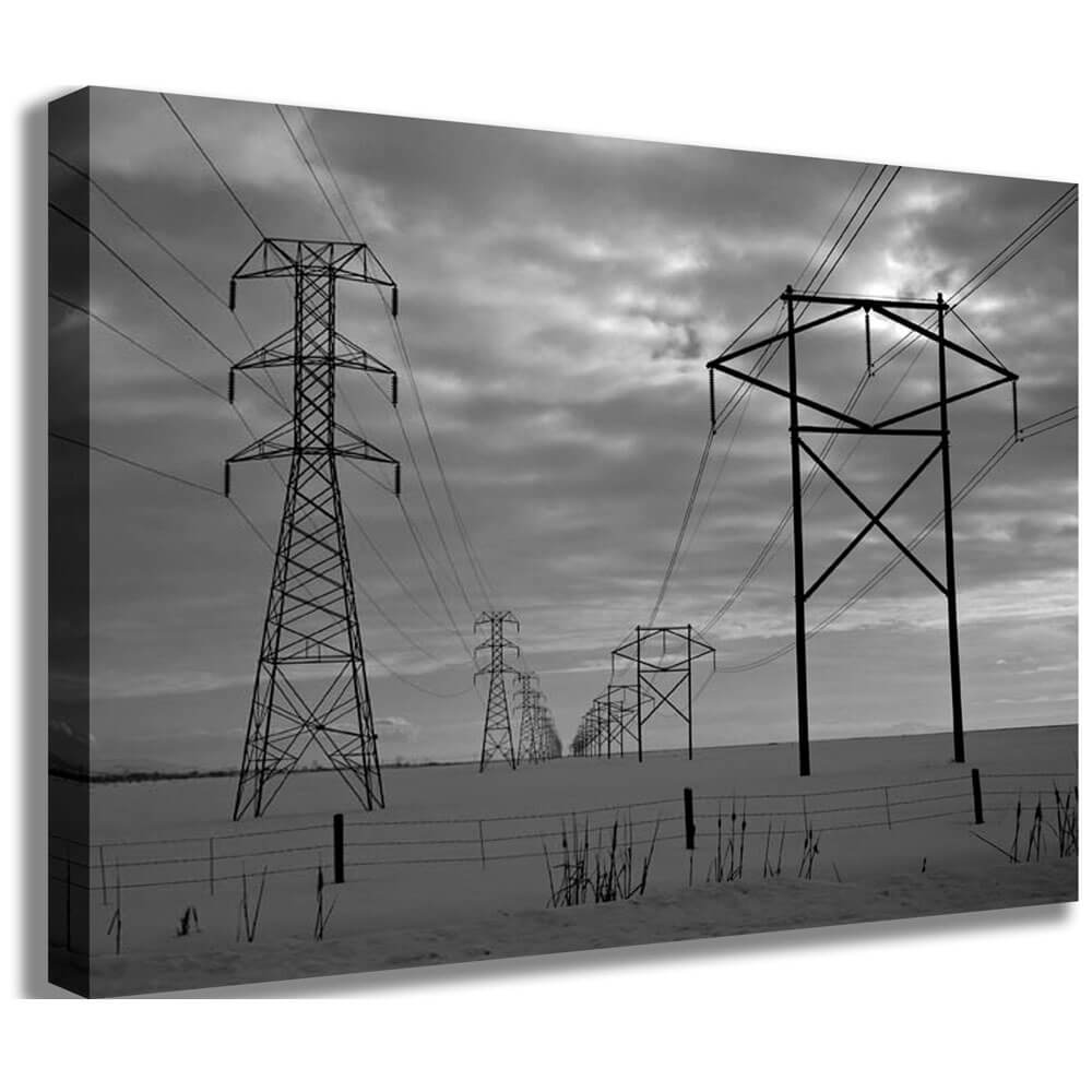 Power Lines Canvas Printed | Wallhogs