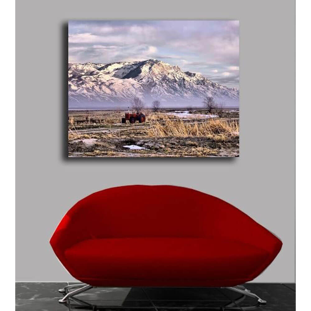 Rocky Mountain Tractor Canvas Print Installed | Wallhogs