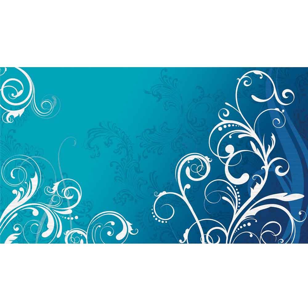Elegant Scroll Blue Wall Mural | Wallhogs