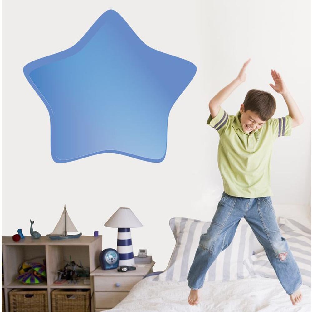 Blue Soft Star Wall Decal Installed | Wallhogs