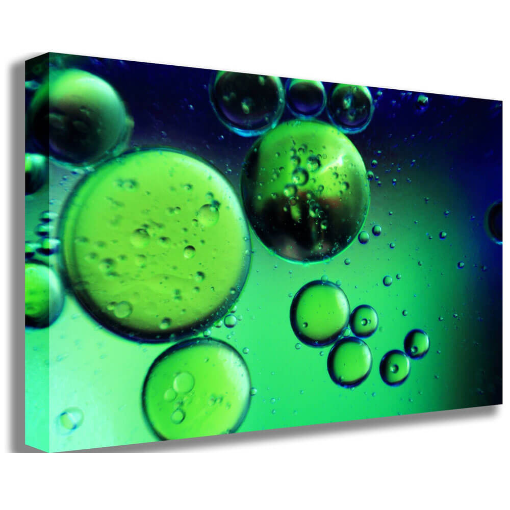 Green Oil & Water Canvas Printed | Wallhogs