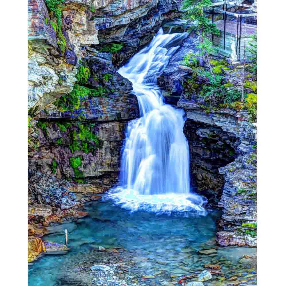 Painterly Waterfall Colored Poster Printed | Wallhogs