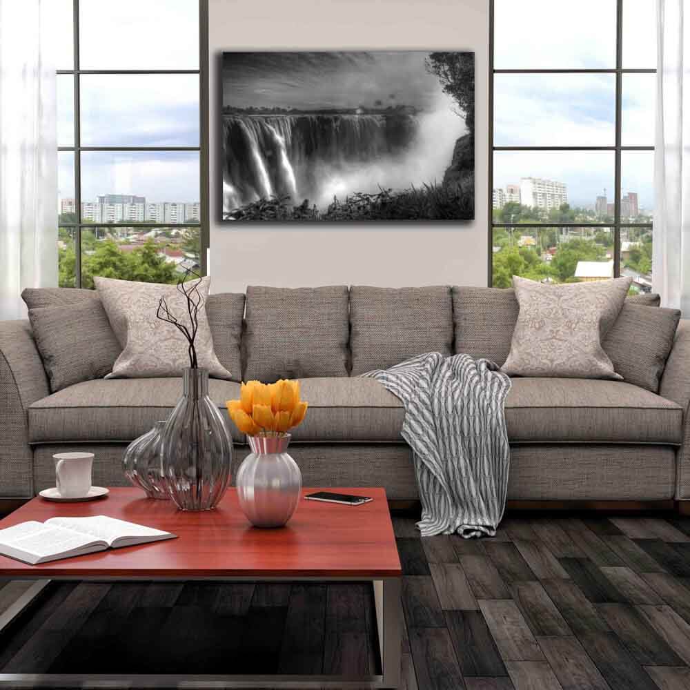 Victoria Falls Black & White Canvas Installed | Wallhogs