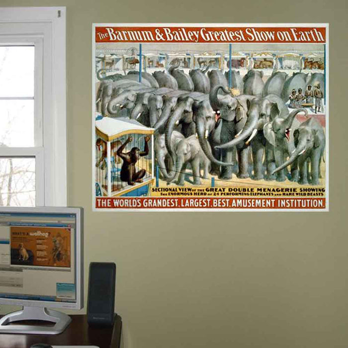 Barnum & Bailey Elephant Gloss Poster Installed | Wallhogs