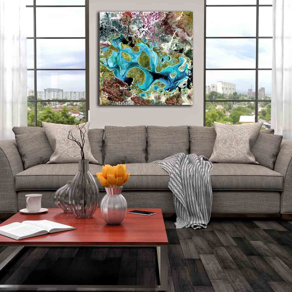 Carnegie Satellite Image Canvas Print Installed | Wallhogs