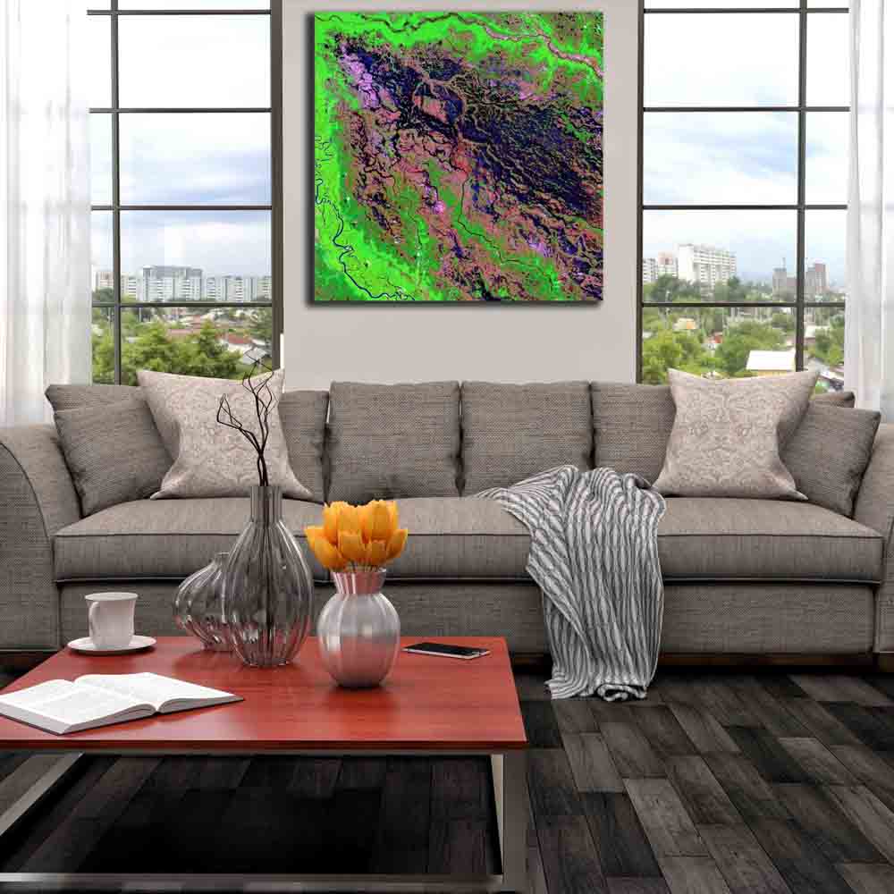 Demini Satellite Image Canvas Print Installed | Wallhogs