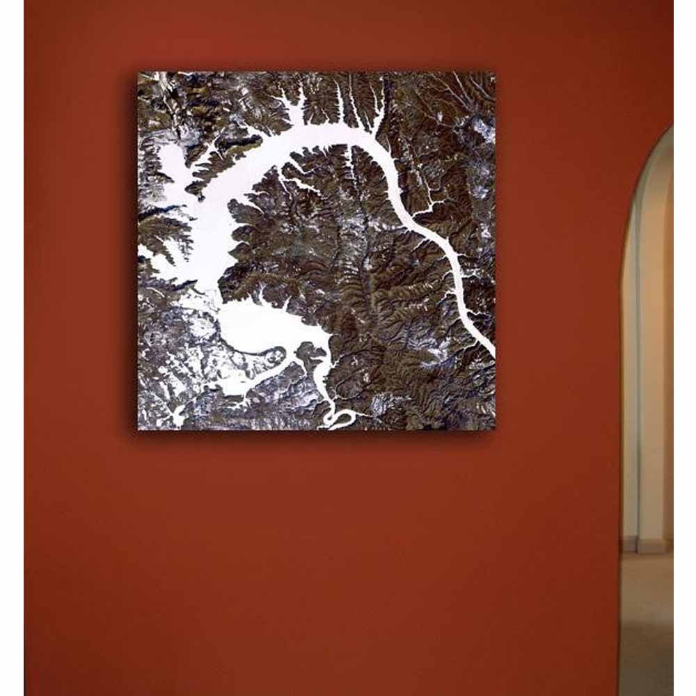 Dragon Satellite Image Canvas Print Installed | Wallhogs