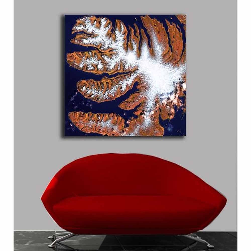 Fjords Satellite Image Canvas Print Installed | Wallhogs