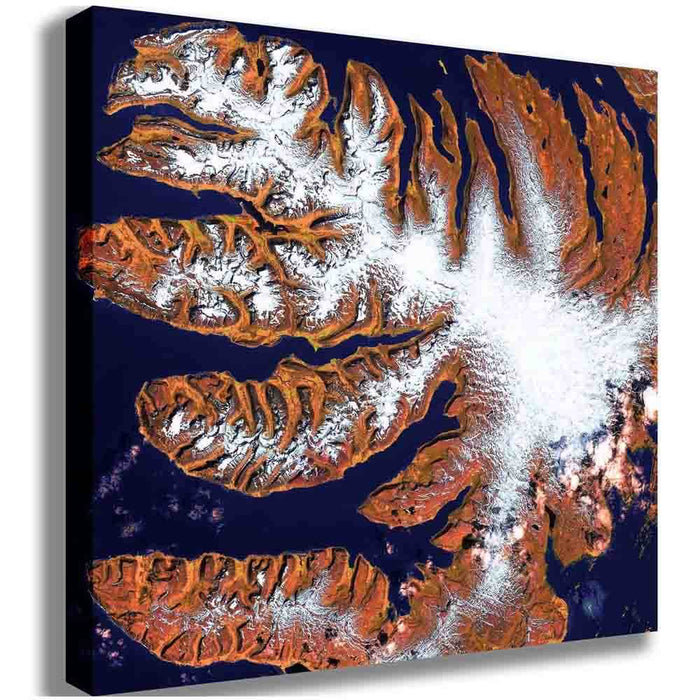 Fjords Satellite Image Canvas Printed | Wallhogs