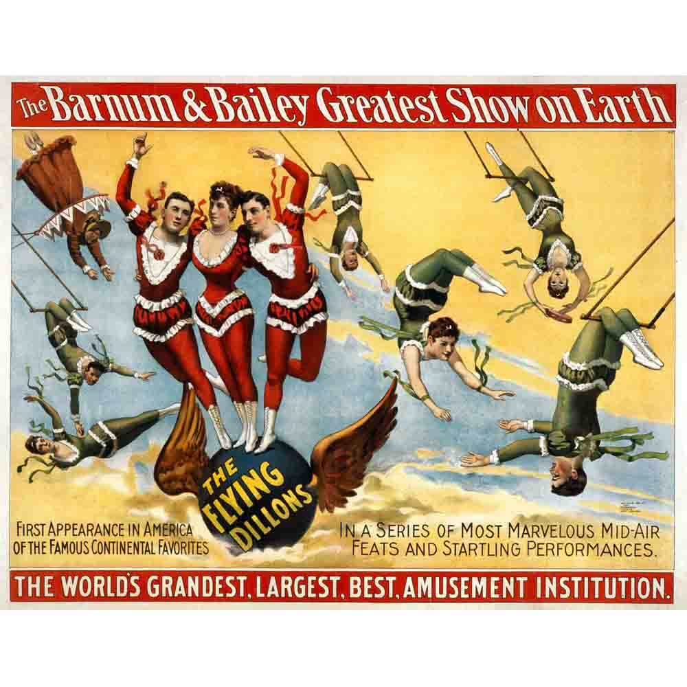 Barnum & Bailey Flying Dillons Poster Printed | Wallhogs