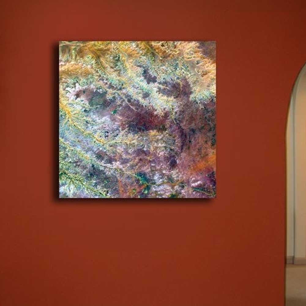 Ghadamis Satellite Image Canvas Print Installed