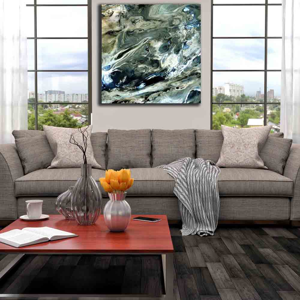 Kevir Satellite Image Canvas Print Installed | Wallhogs