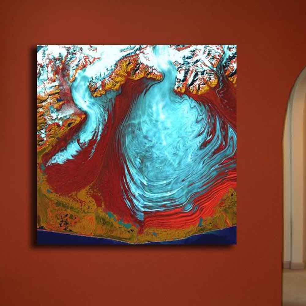 Malaspina Satellite Image Canvas Print Installed | Wallhogs