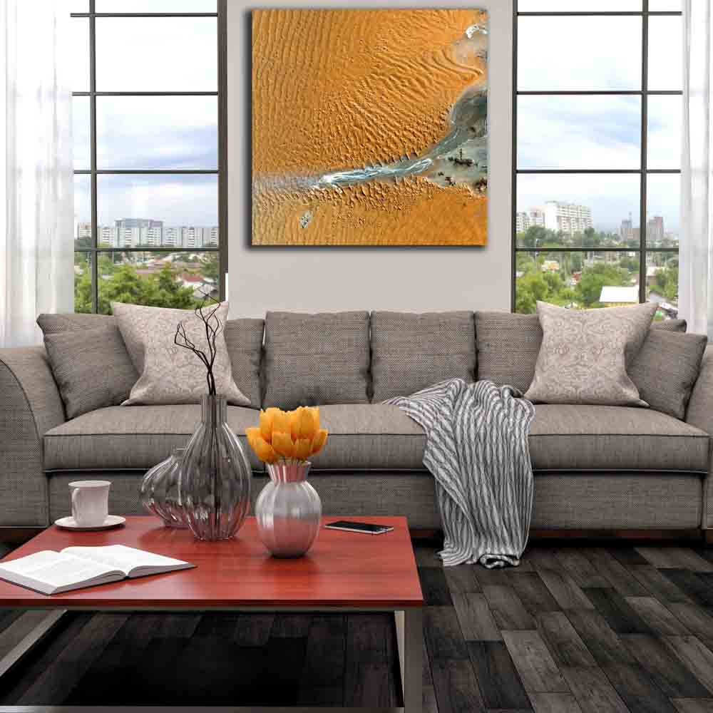 Namib Satellite Image Canvas Print Installed | Wallhogs