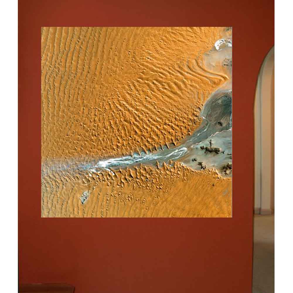 Namib Satellite Image Wall Decal Installed | Wallhogs