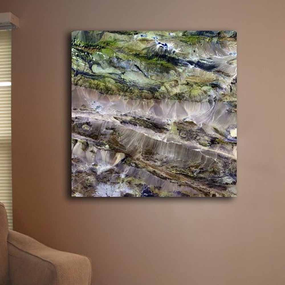 Nuruu Satellite Image Canvas Print Installed | Wallhogs