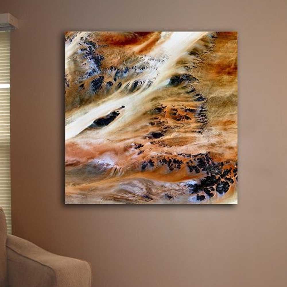 Terkezi Oasis Satellite Image Canvas Print Installed
