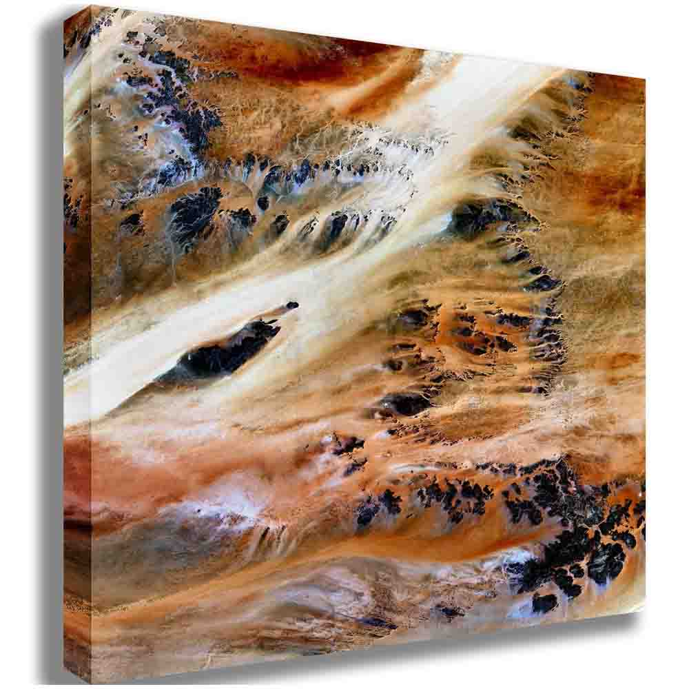Terkezi Oasis Satellite Image Canvas Printed