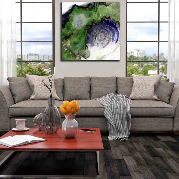 Richat Structure Satellite Image Canvas Print Installed